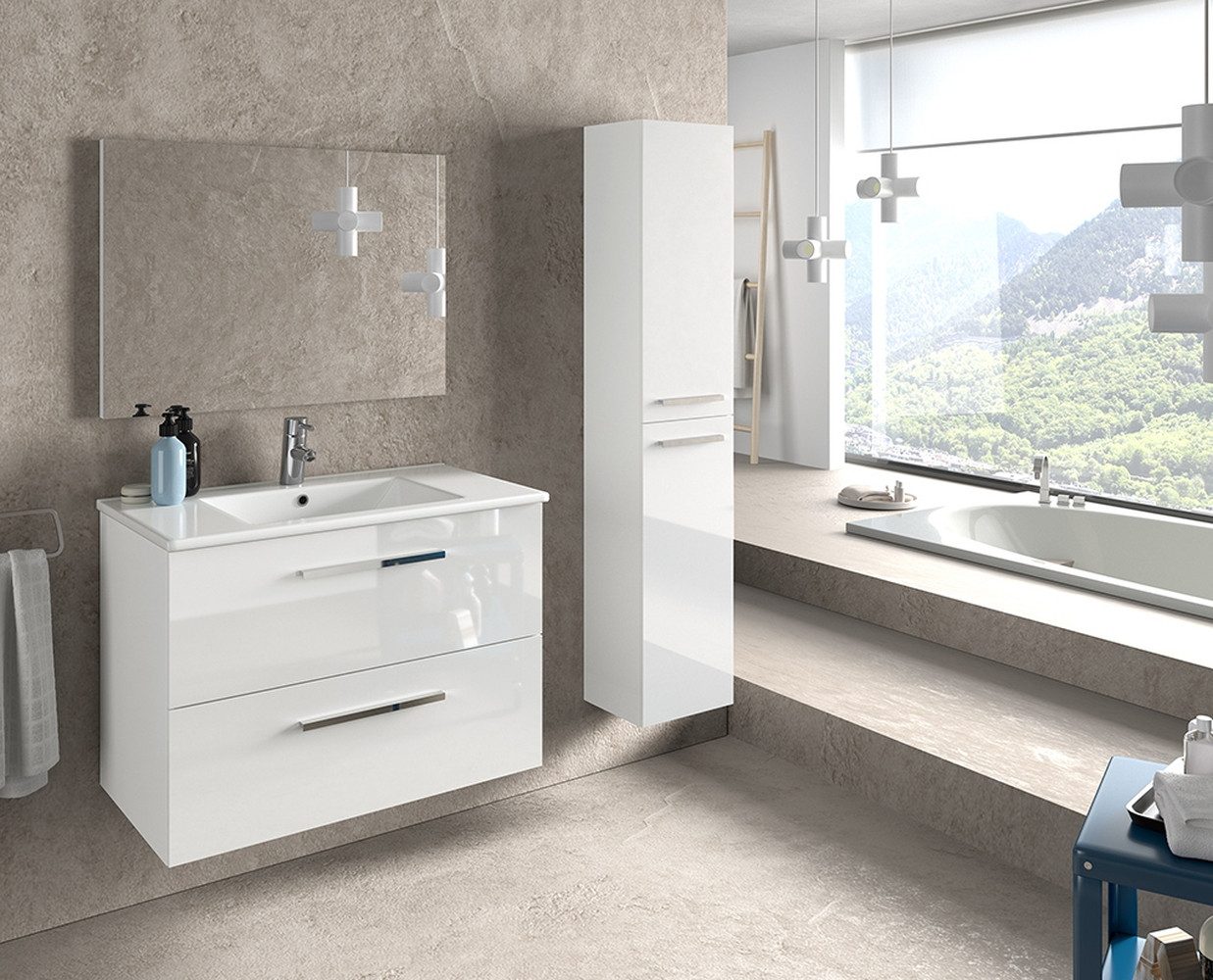 freiraum Badezimmer-Set ARUBA, in weiß glänzend/Weiß günstig online kaufen