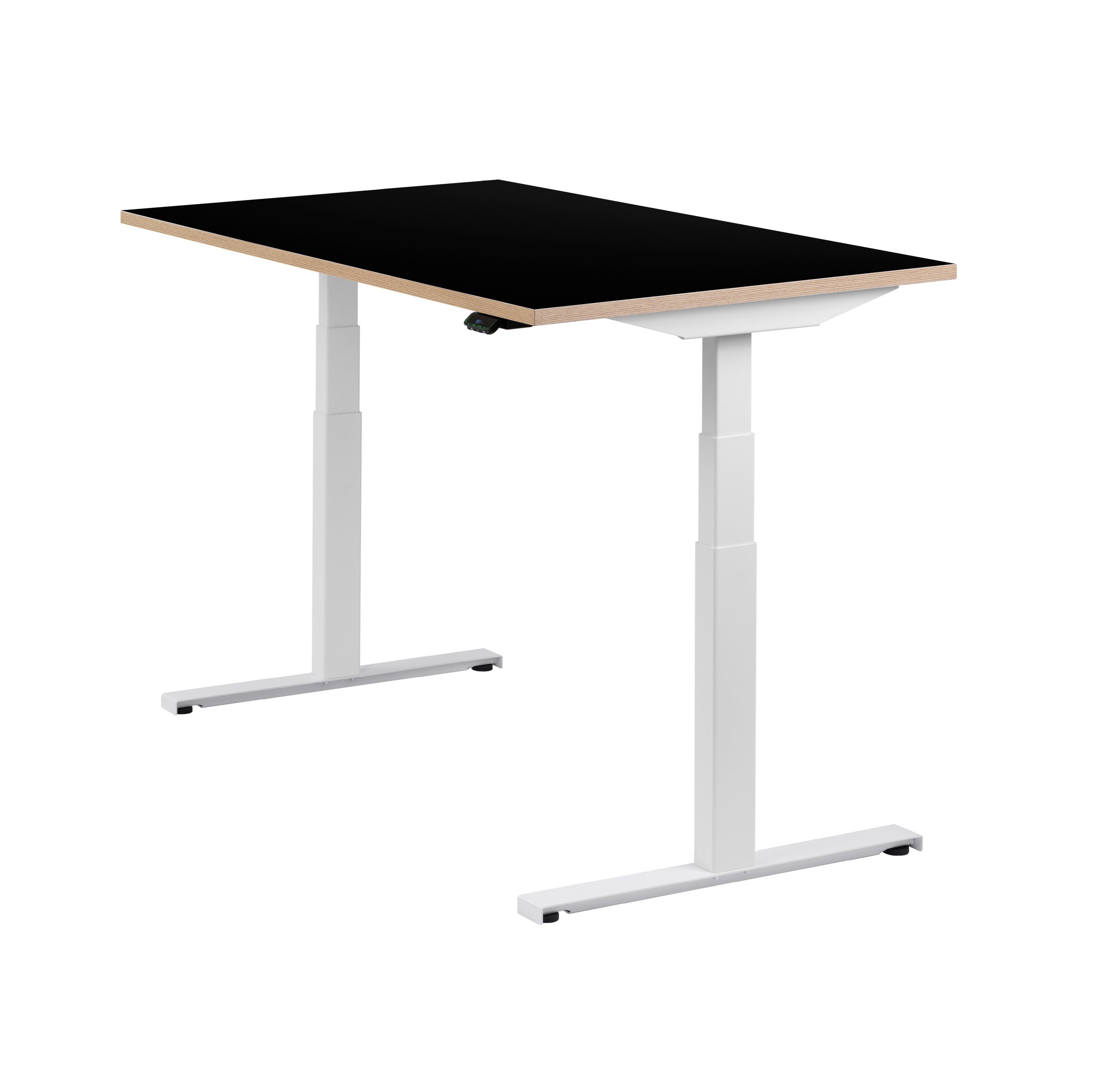 Weiß x Schwarz 140 boho | 80 elektrisch höhenverstellbar Weiß Schreibtisch Easydesk, Tischplatte Schwarz office® cm