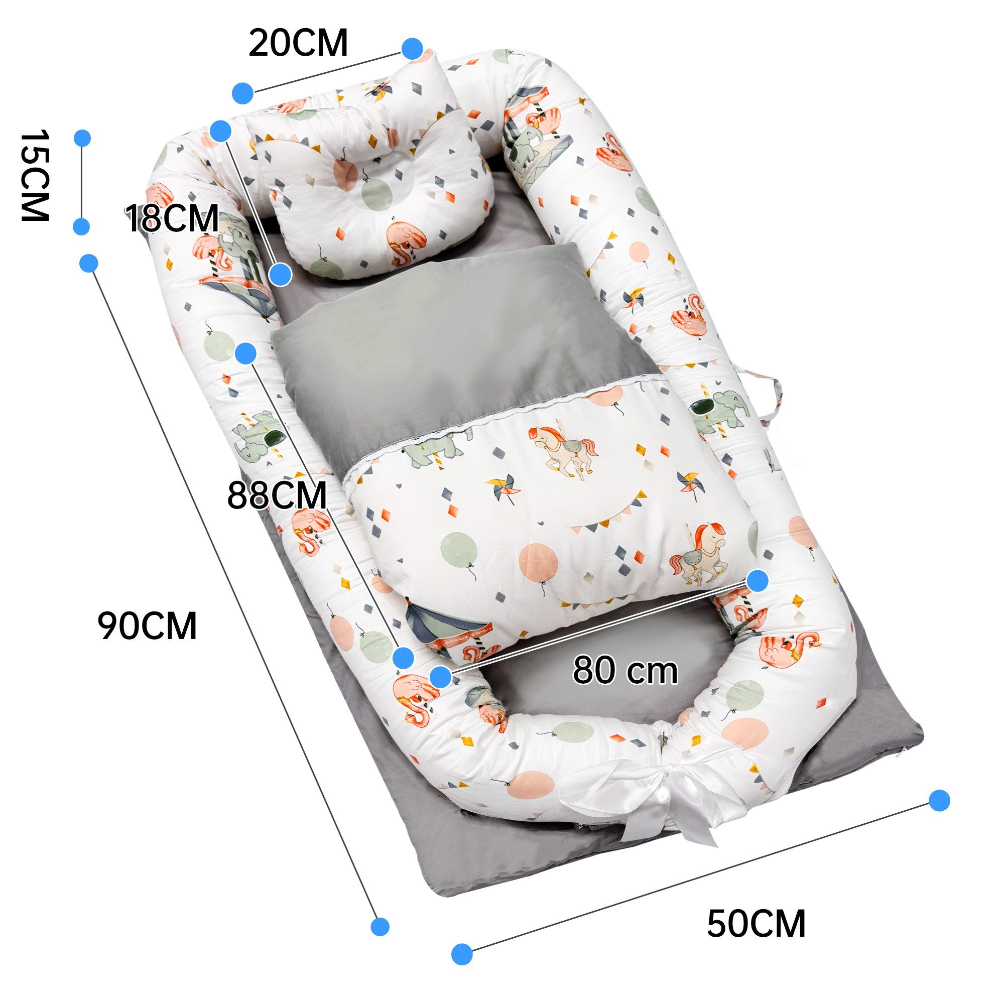 SEHAUSEU Kuschelnest Bettnestchen Babylounge Babykokon mit Decke und Kissen günstig online kaufen