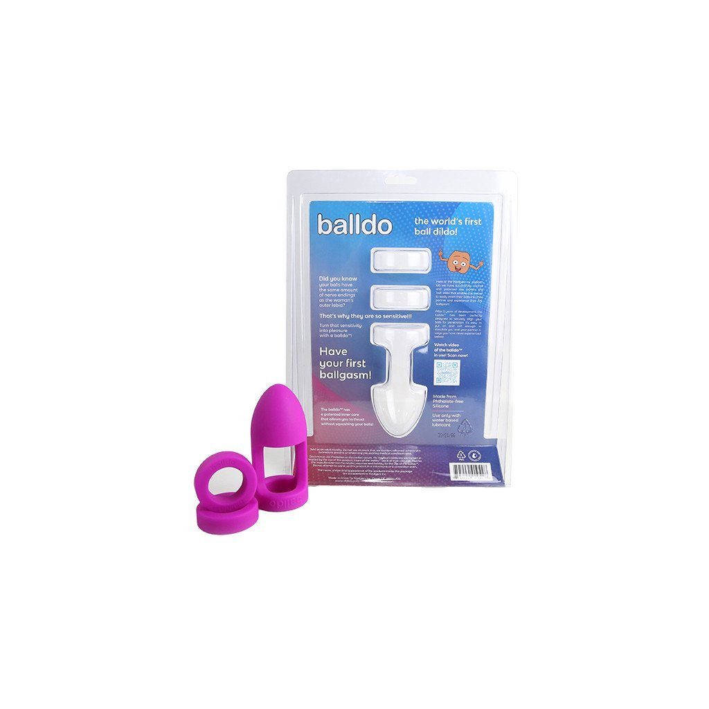 Balldo mit Balldo Dildo-Funktion Starter Set Penis-Hoden-Ring Hodenring 3-tlg., Purple,