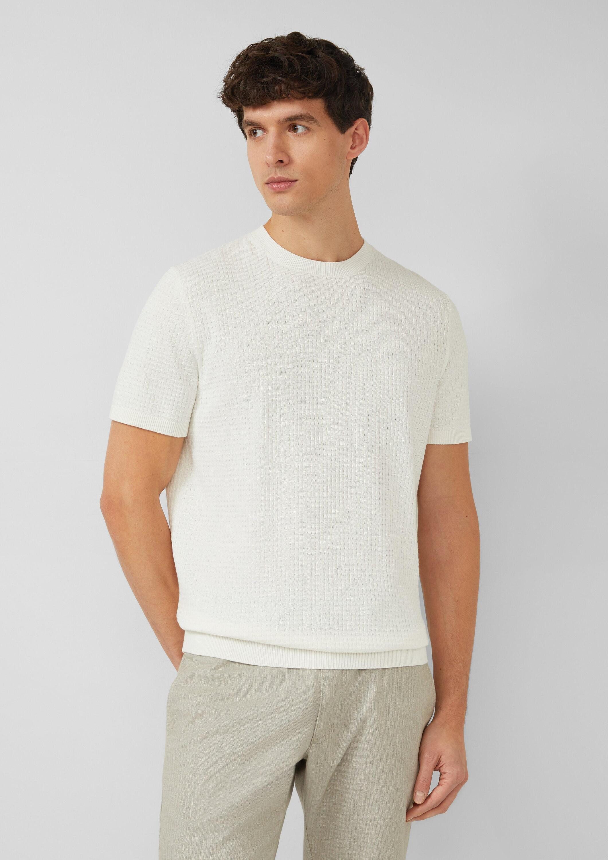 s.Oliver Kurzarmpullover Strickpullover Gestricktes T-Shirt aus Baumwoll-Le günstig online kaufen