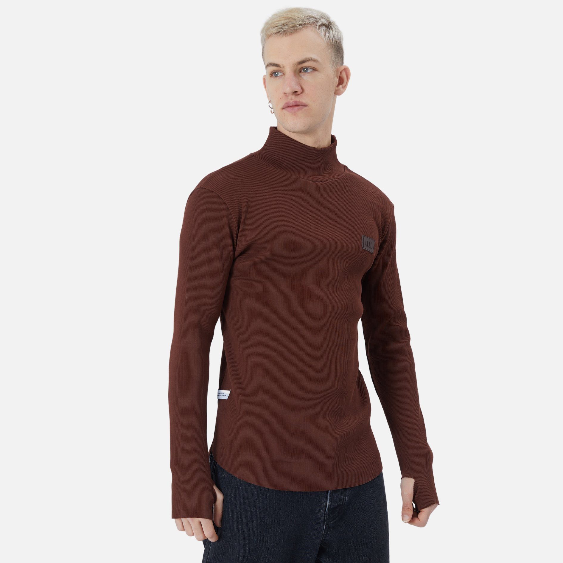 COFI Casuals Sweatshirt Herren Fit Braun Rundhals Regular Pullover Sweatshirt