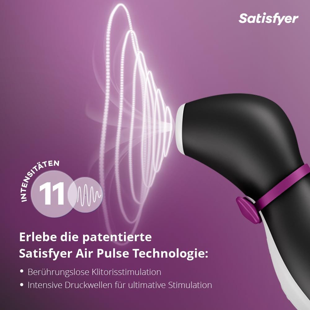 Satisfyer Massagegerät Satisfyer Pro Penguin Next Generation, mit 11 Vibrationsmodi, Auflege-Vibrator mit Akku-Technik, Wasserdicht nach IPX7, Kombination aus Druckwellentechnologie und Vibration