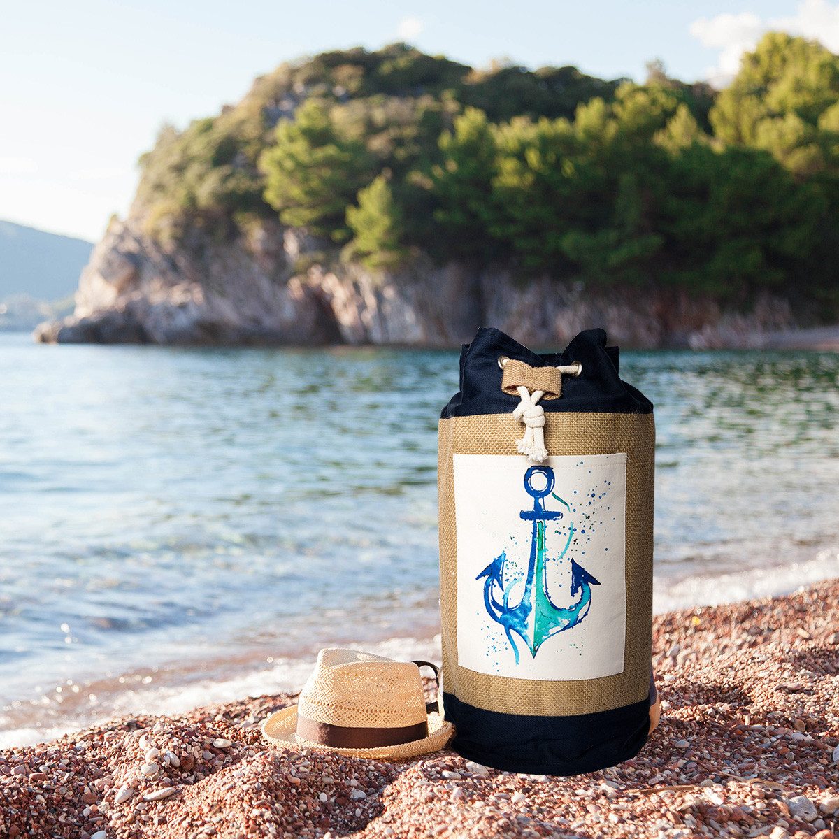 ANEMOSS Strandtasche Anemoss Marine Collection Anchor Jutetasche – Stabil & nachhaltig