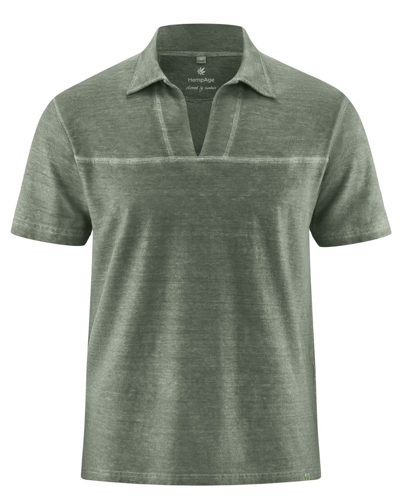 HempAge T-Shirt LD255 T-Shirt mit Kragen und V-Ausschnitt