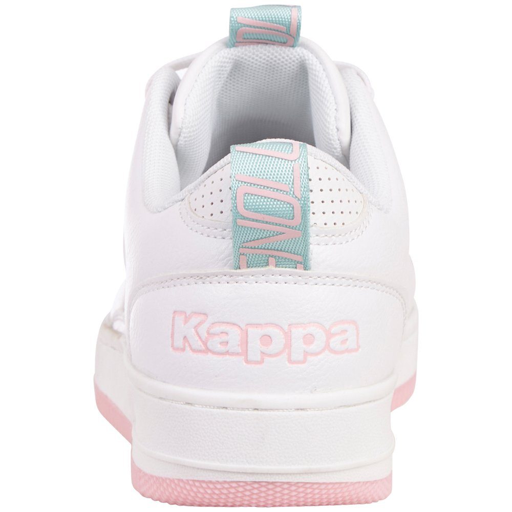 Fersenloops Evolution und auf Kappa Sneaker Ambigramm white-rosé Zungen- mit