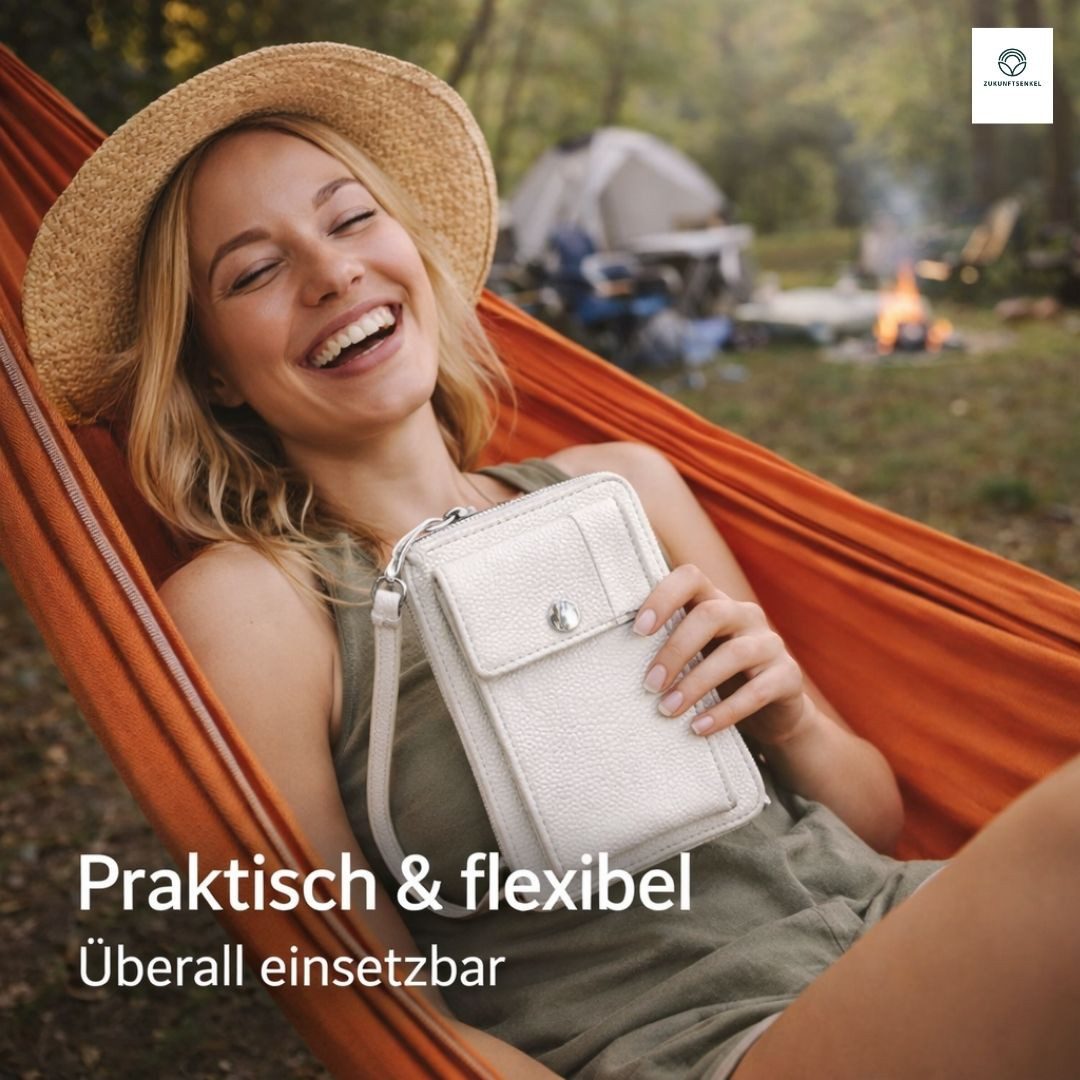 ZUKUNFTSENKEL Mini Bag Mini Umhängetasche aus Echtleder mit RFID-Schutz Kleine Handytasche (Kleine Handtasche, Ideal für Smartphone, Karten und Bargeld), Kleine Handytasche Handyfach Verstellbarer Schultergurt