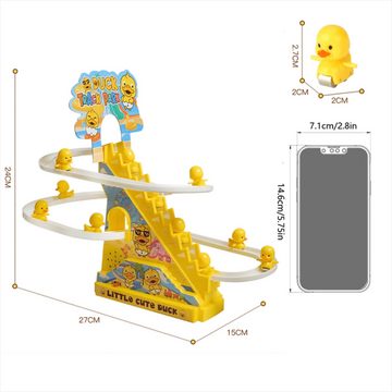 Gontence Lernspielzeug Entenjagd Track Game Track Slide Spielzeug mit 3 Kleinen Gelben Enten (1-St)
