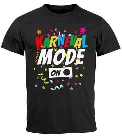 MoonWorks Print-Shirt Herren T-Shirt Karneval Fasching Spruch Konfetti Motiv Kostüm-Ersatz V mit Print
