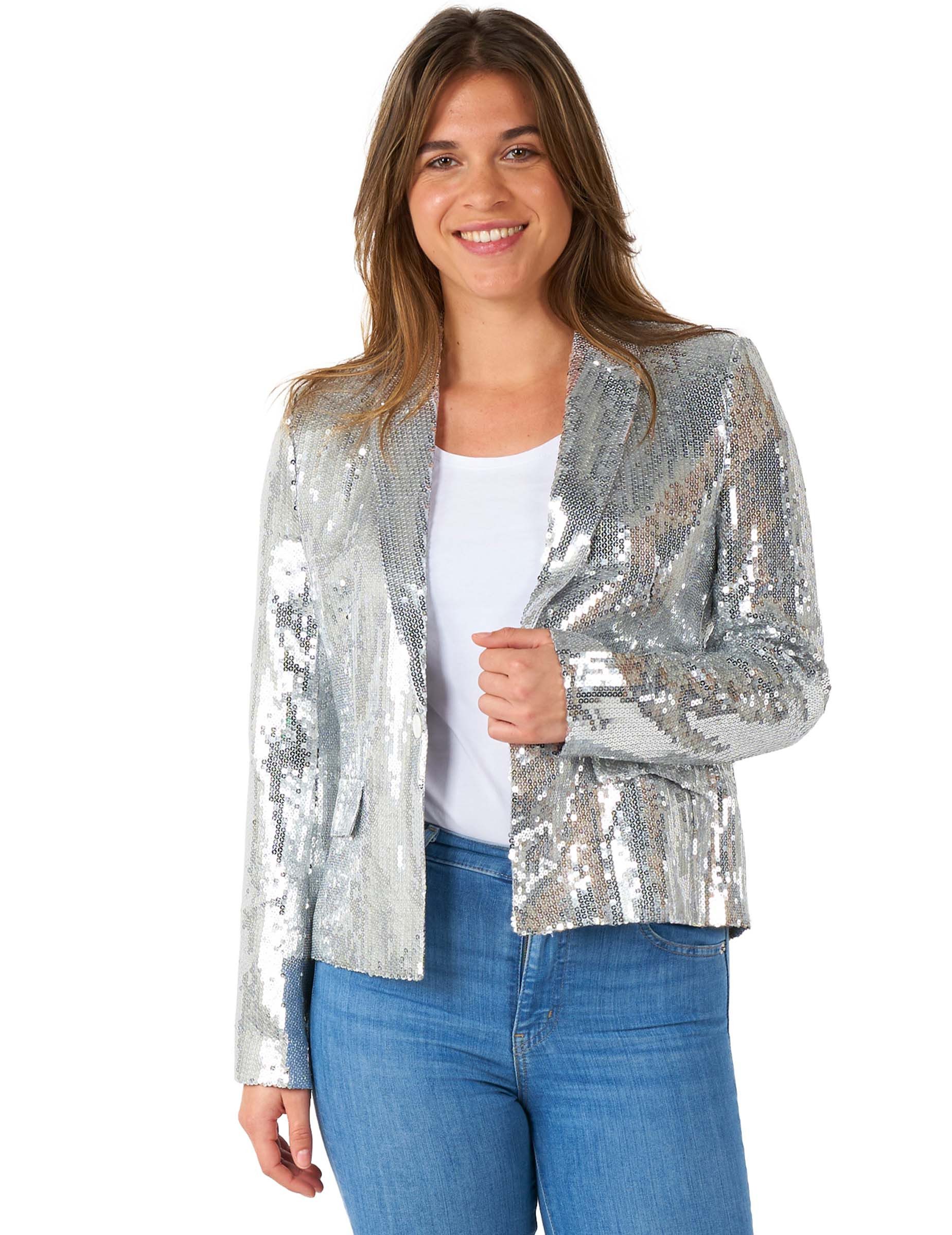 Opposuits Kostüm Silberne Pailletten Blazerjacke Suitmeister