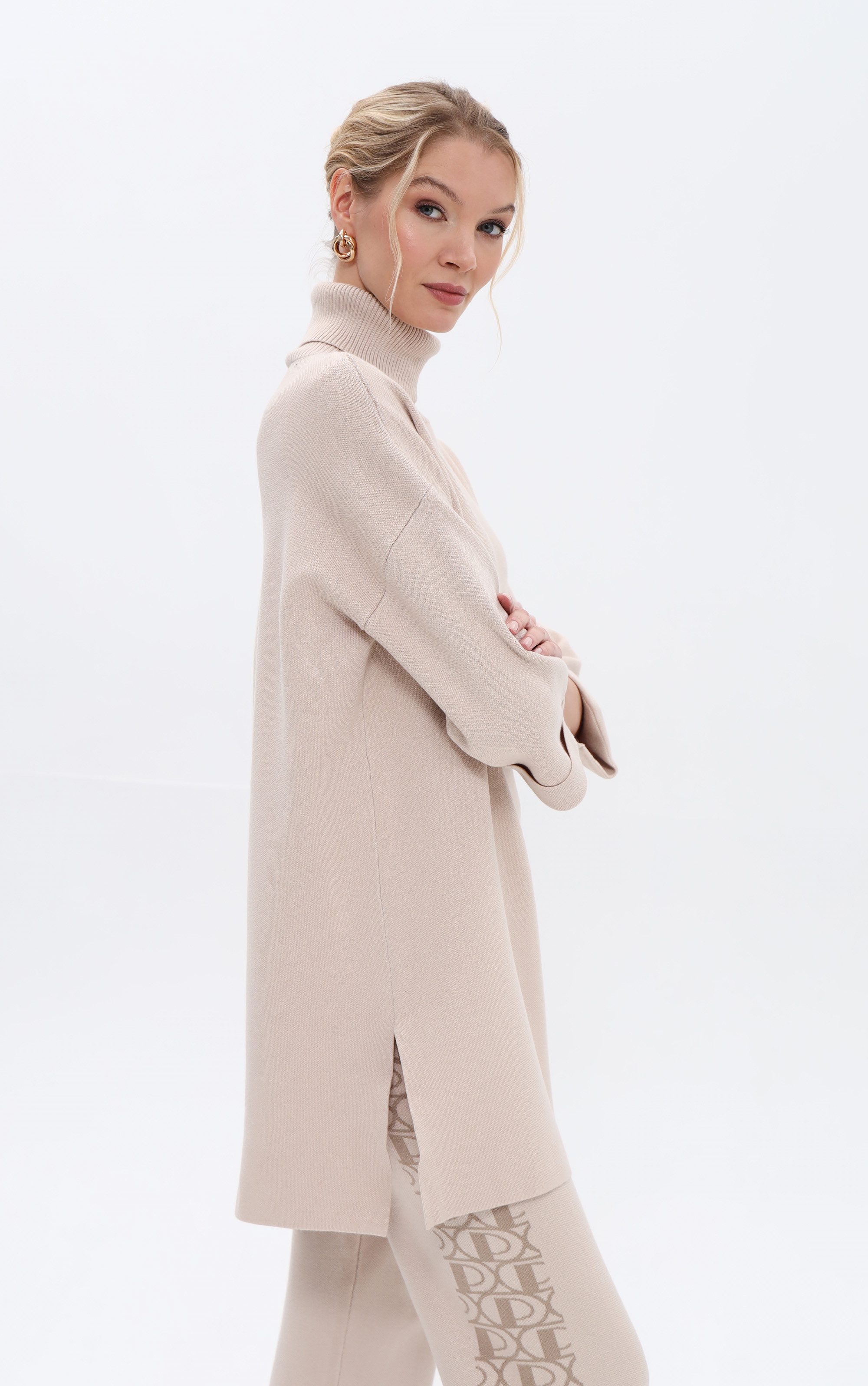 Passioni Longpullover mit Rollkragen und Seiten-Schlitz günstig online kaufen