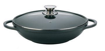 Cheffinger Wok Bratpfanne Wokpfanne Induktion Doppelter Griff Ø 36cm Ceffinger DW-36, Material: Aluminium