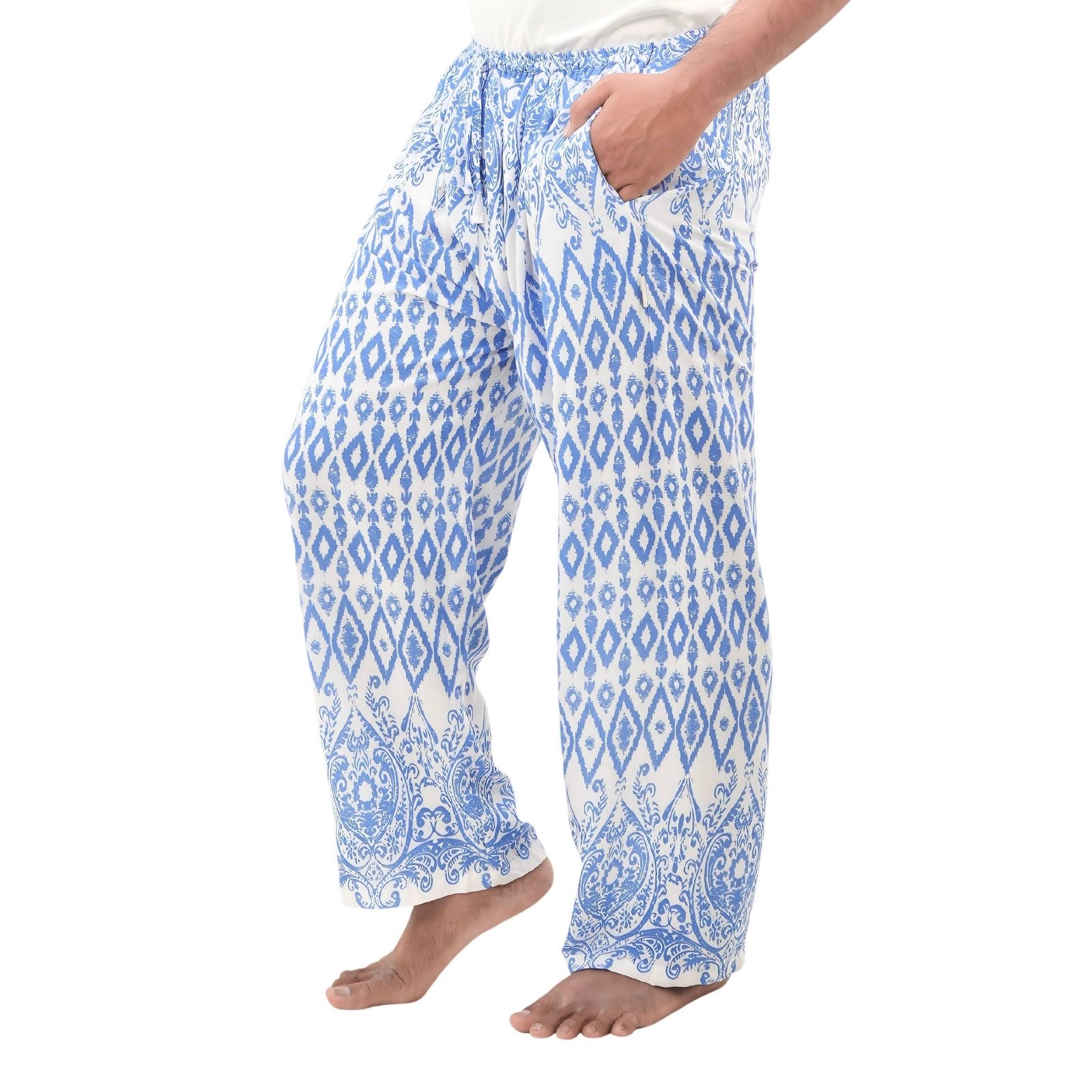 PANASIAM Loungehose orientalische Relaxhose aus 100% Viskose Unisex Wellnesshose Spa-Hose Haremshose im Ethno Style mit Gummibund Muckhose für Freizeit Festival