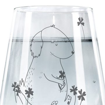 Mr. & Mrs. Panda Glas Hund Kleeblatt - Transparent - Geschenk, Hundemama, Spülmaschinenfest, Premium Glas, Elegantes Design