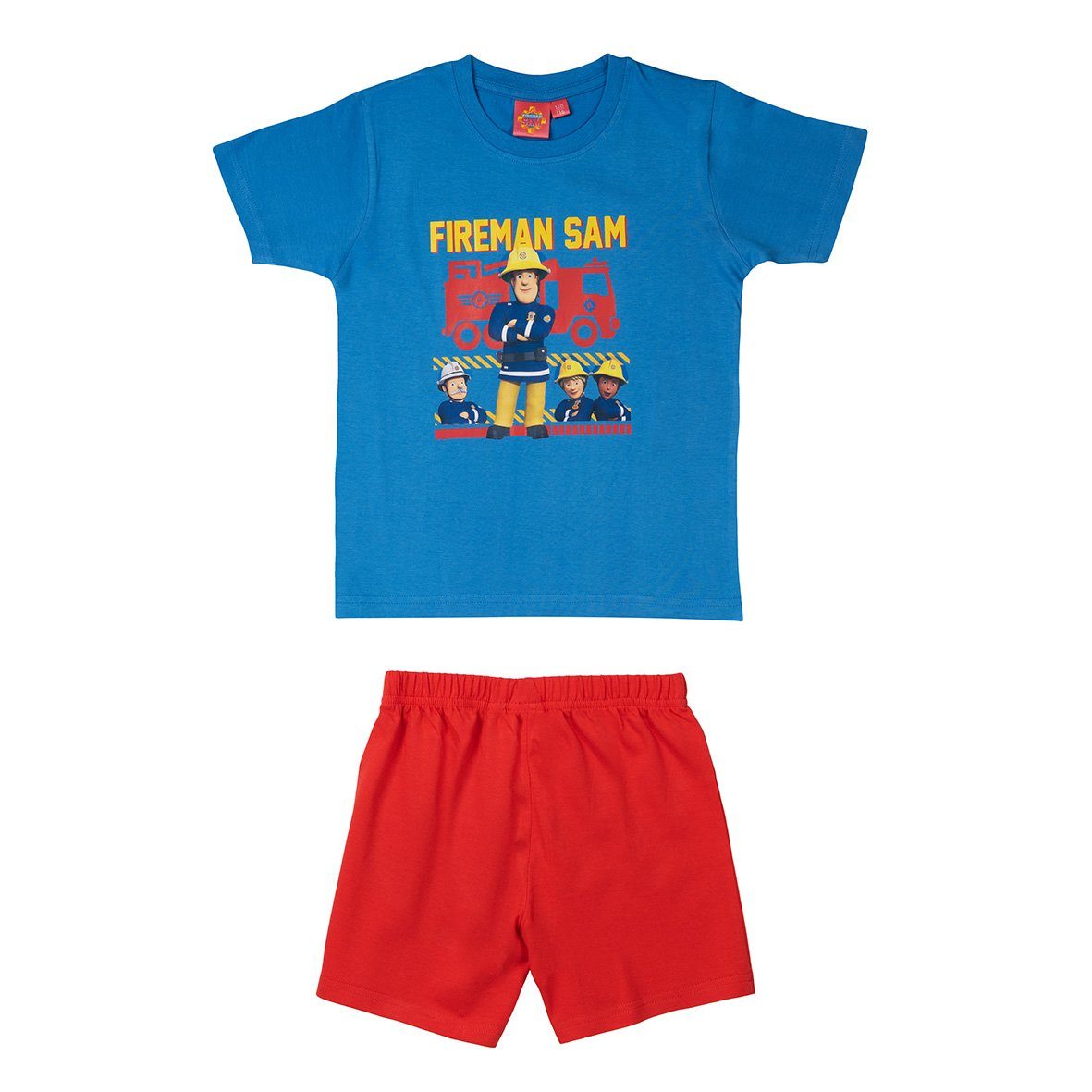 United Labels® Schlafanzug Feuerwehrmann Sam Schlafanzug für Jungen Blau/Rot