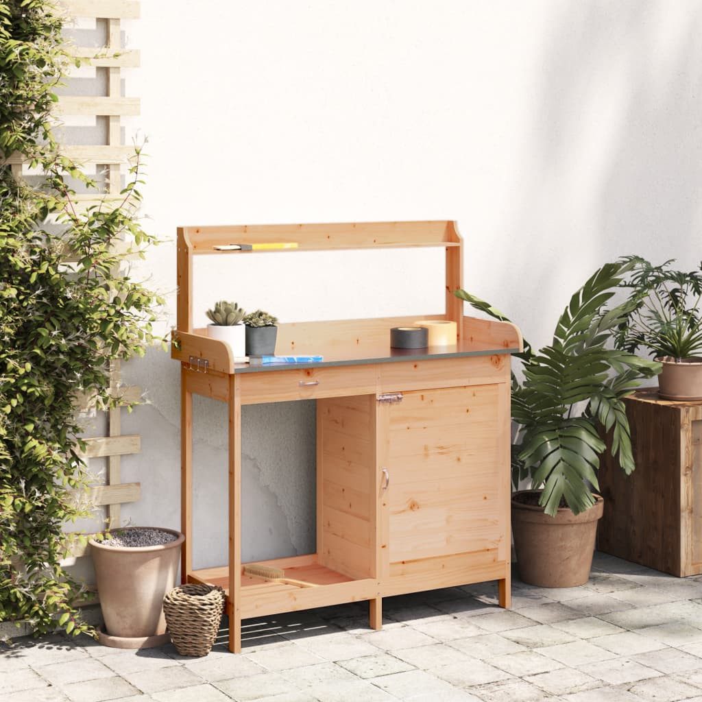 vidaXL Blumenständer Pflanztisch mit Schrank Braun günstig online kaufen
