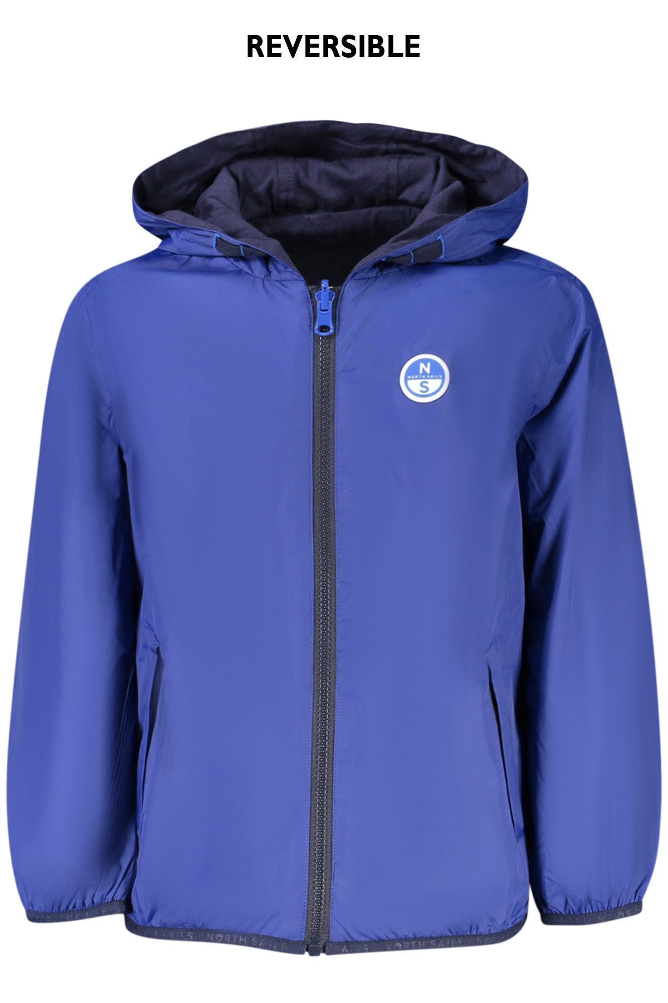 North Sails Outdoorjacke Wendbare blaue Kinderjacke mit Kapuze und Taschen – Perfekte Alltags
