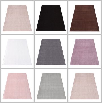 Teppich Unicolor - Einfarbig, Teppium, Rund, Höhe: 25 mm, Teppich Wohnzimmer Einfarbig Weich Plüsch Modern Shaggy