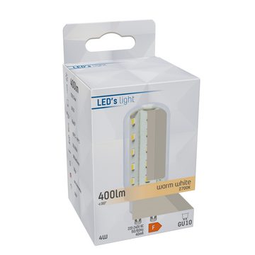 LED's light LED-Leuchtmittel 0620202 LED Kapsel, GU10, GU10 4W warmweiß Klar CRI97 für beste Farbwiedergabe T30