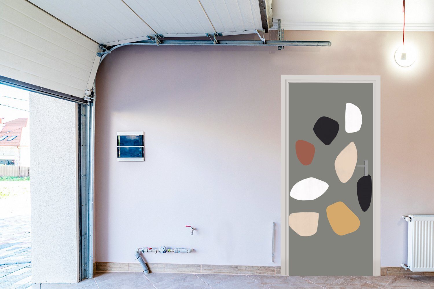 Minimalismus Pastell Matt, Tür, 75x205 St), Fototapete - cm für Türtapete - Gestaltung, MuchoWow Türaufkleber, bedruckt, (1