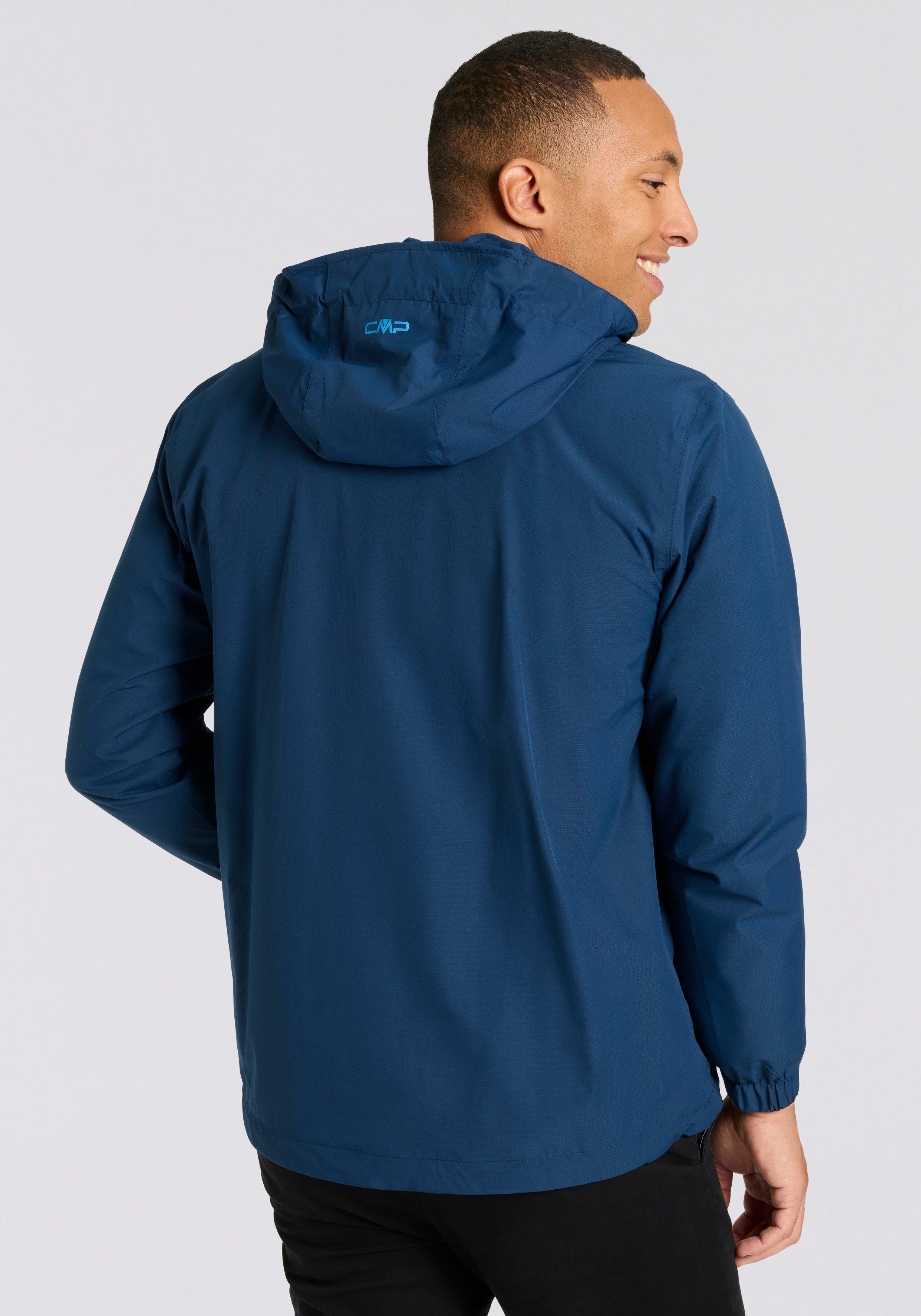 CMP Regenjacke MAN JACKET SNAPS HOOD atmungsaktiv, wasserdicht, winddicht, mit abnehmbarer Kapuze – Bild 2 von 5