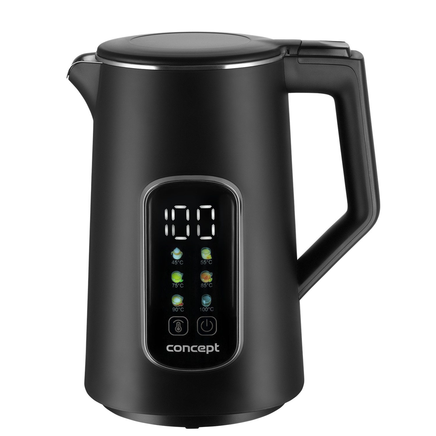 Concept Wasserkocher RK3385 mit Temperaturregelung 1.7L, 1.7 l, 2200 W, Temperaturregelung, LED-Display, Cool-Touch-Oberfläche