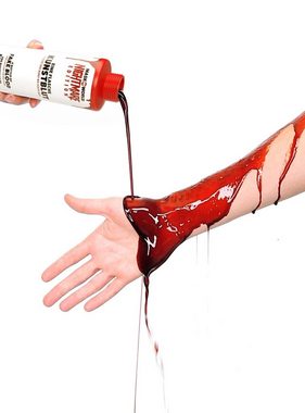 Maskworld Theaterschminke Blutsplatter Kunstblut Sprühflasche 400 ml (1-tlg), Blutflasche mit Sprühaufsatz – für Effekte wie im Splatterfilm!