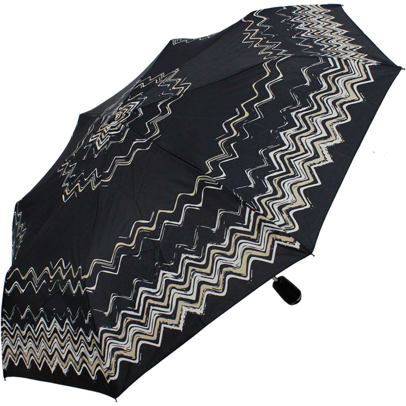 Knirps® Taschenregenschirm Large Duomatic Auf-Zu-Automatik UV - floripa black, der große, stabile Begleiter