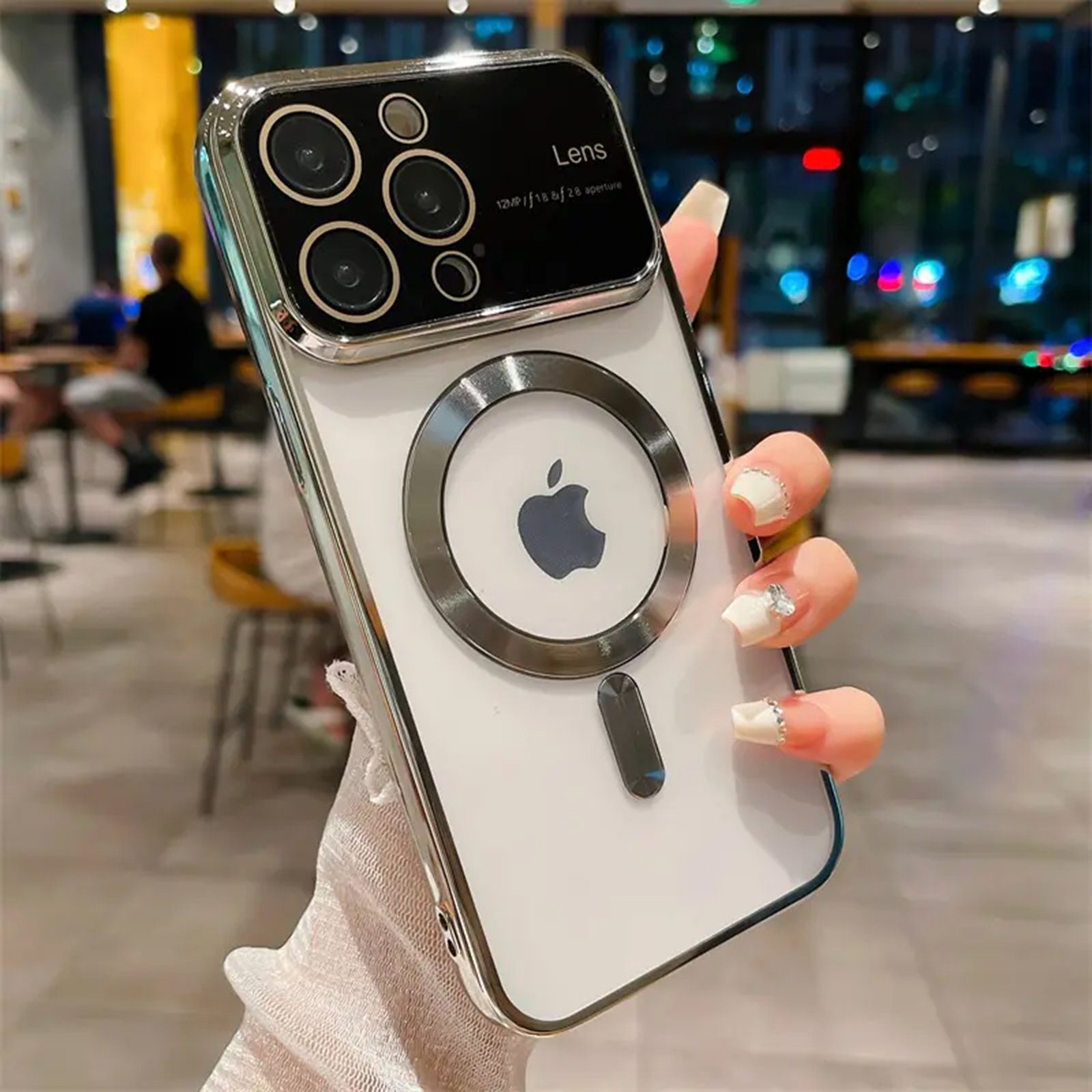 Wörleonline Handyhülle für Apple iPhone 14 Pro Max MagSafe kompatible Hülle, durchsichtige Handyhülle mit integriertem Kameraschutz