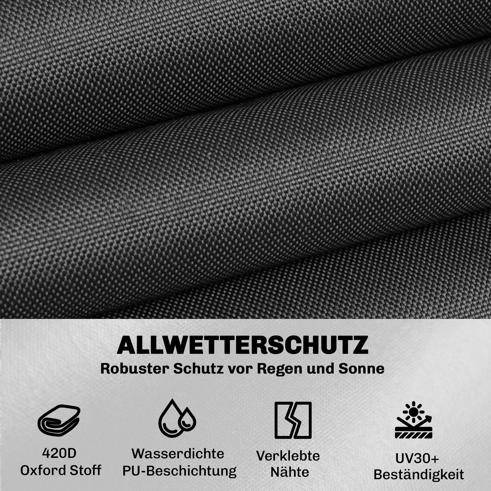 Outsunny Gartenmöbel-Schutzhülle V-förmig Anti-UV 420D Oxford Gewebe Winddicht Abdeckhaube (Winterfest Abdeckung, 1-St., Wasserdicht Abdeckplane), für Gartentis – Bild 4 von 5