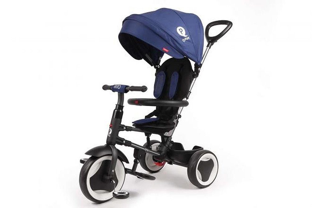 Volare Dreirad QPlay Dreirad Rito 3 in 1 - in verschiedenen Farben - Deluxe, 85% zusammengebaut, bis 25kg, Blau oder Pink, EVA Reifen,10-36 Monate