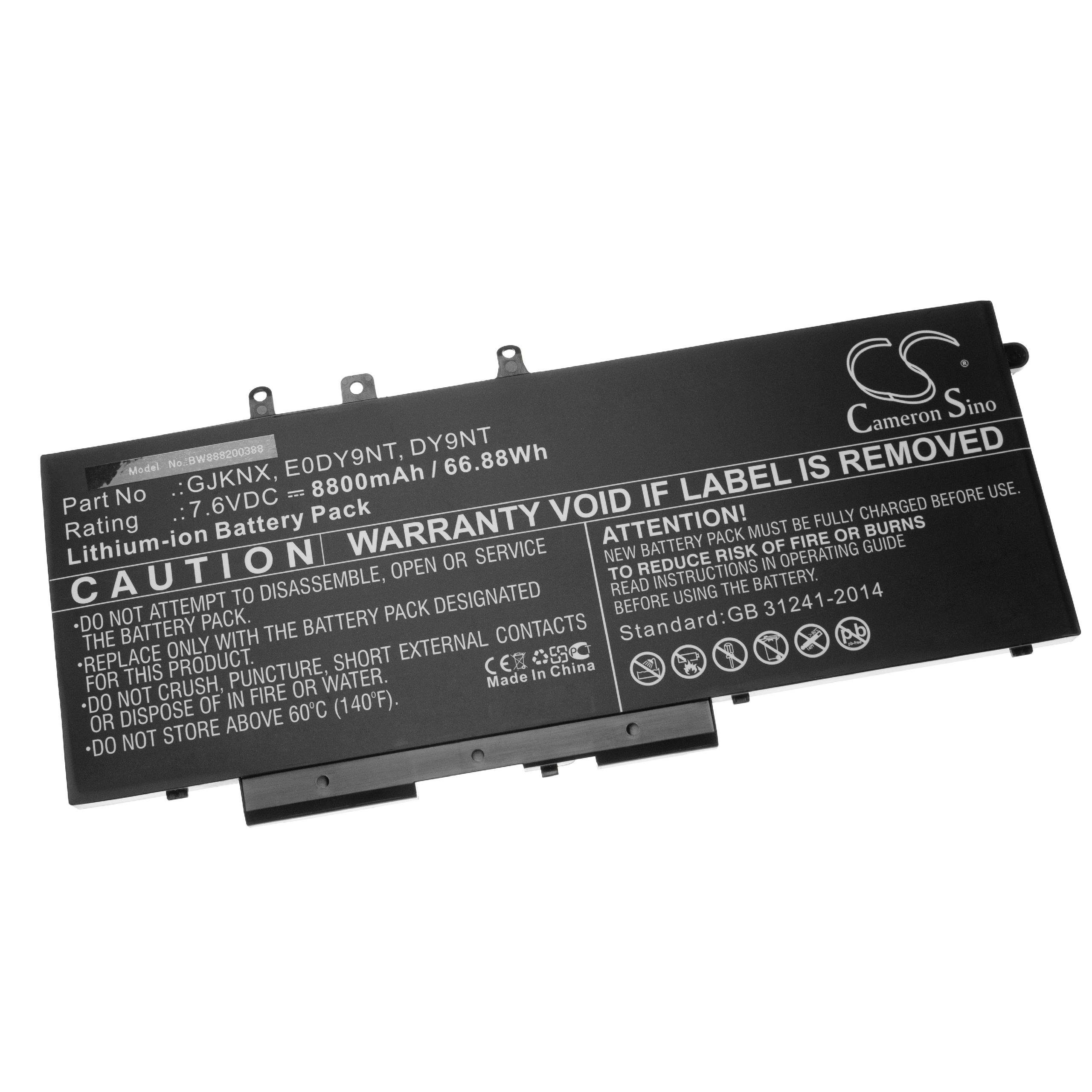 passend 5590, Dell E5280, 5495, mAh 5490-TD70X, 8800 für Latitude 5490, 5580, vhbw Laptop-Akku