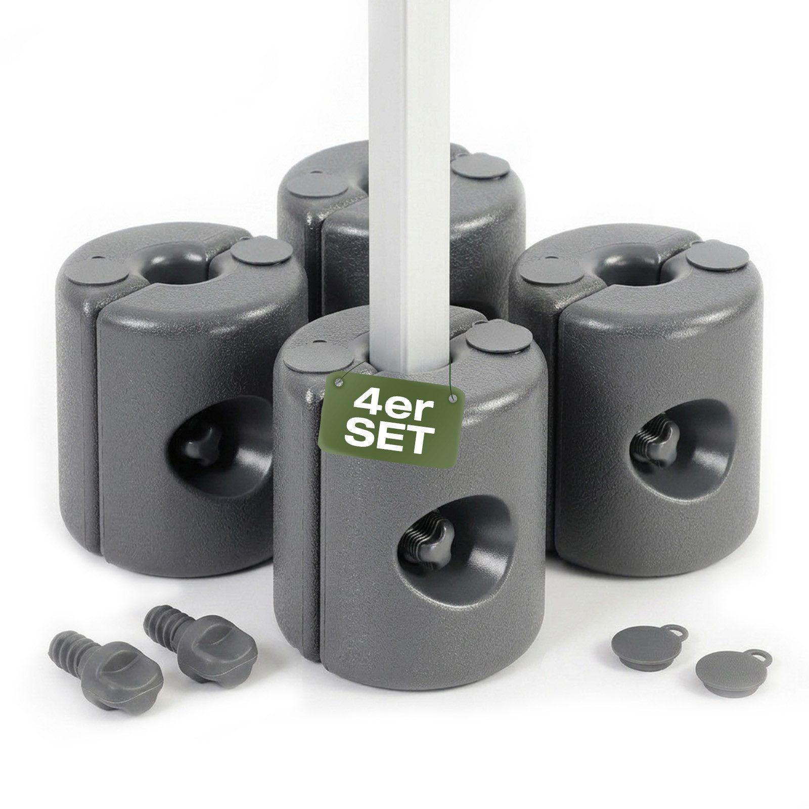 Sekey Beschwerungsgewicht Pavillonstandfüße 4er Set Pavillon Gewichte Belastung bis zu 64 kg, Partys, Pavillons, Gartenzelte, Pavillon-Standfuß, flexibel befüllbar: Sand, Steine oder Wasser