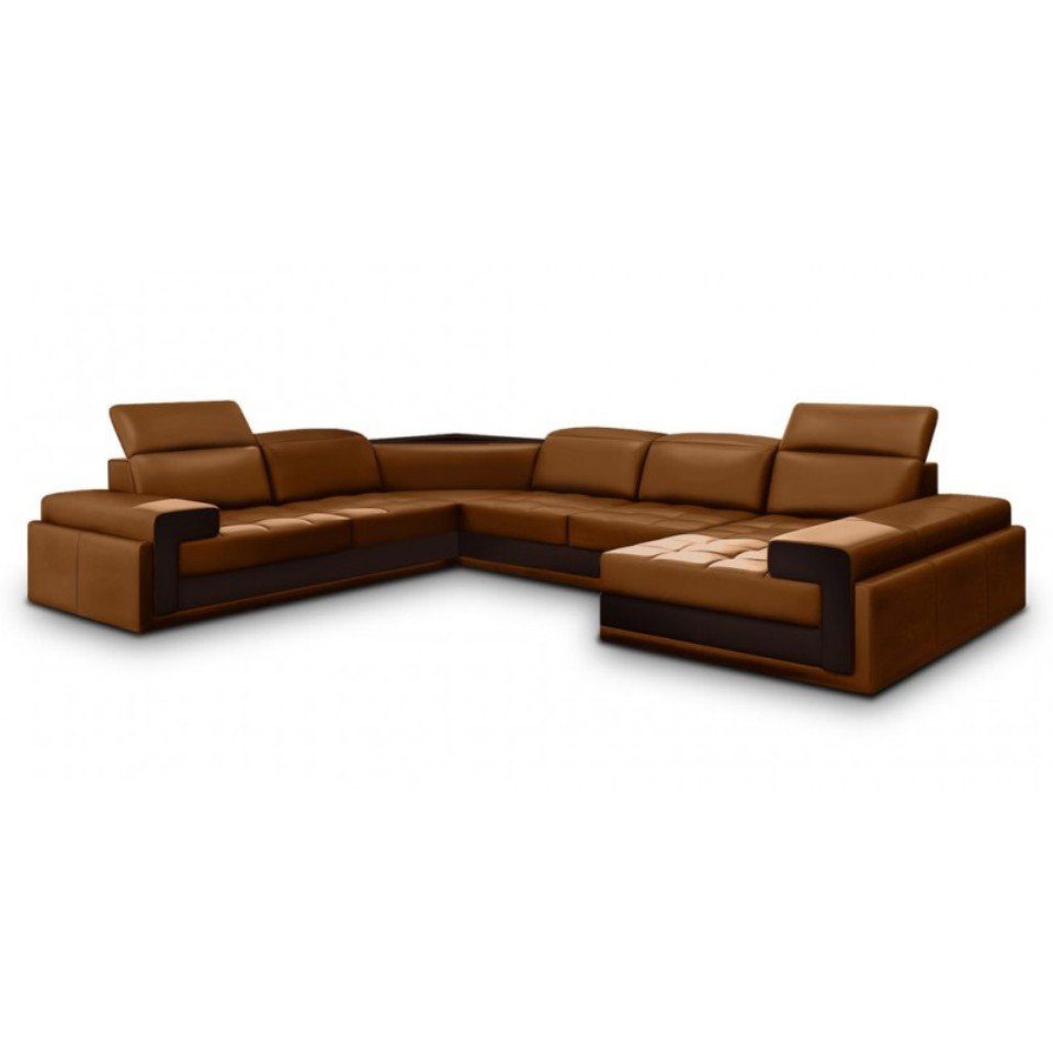 JVmoebel Ecksofa, Ledersofa Sofa Sitz Wohnlandschaft U Form Couch Big