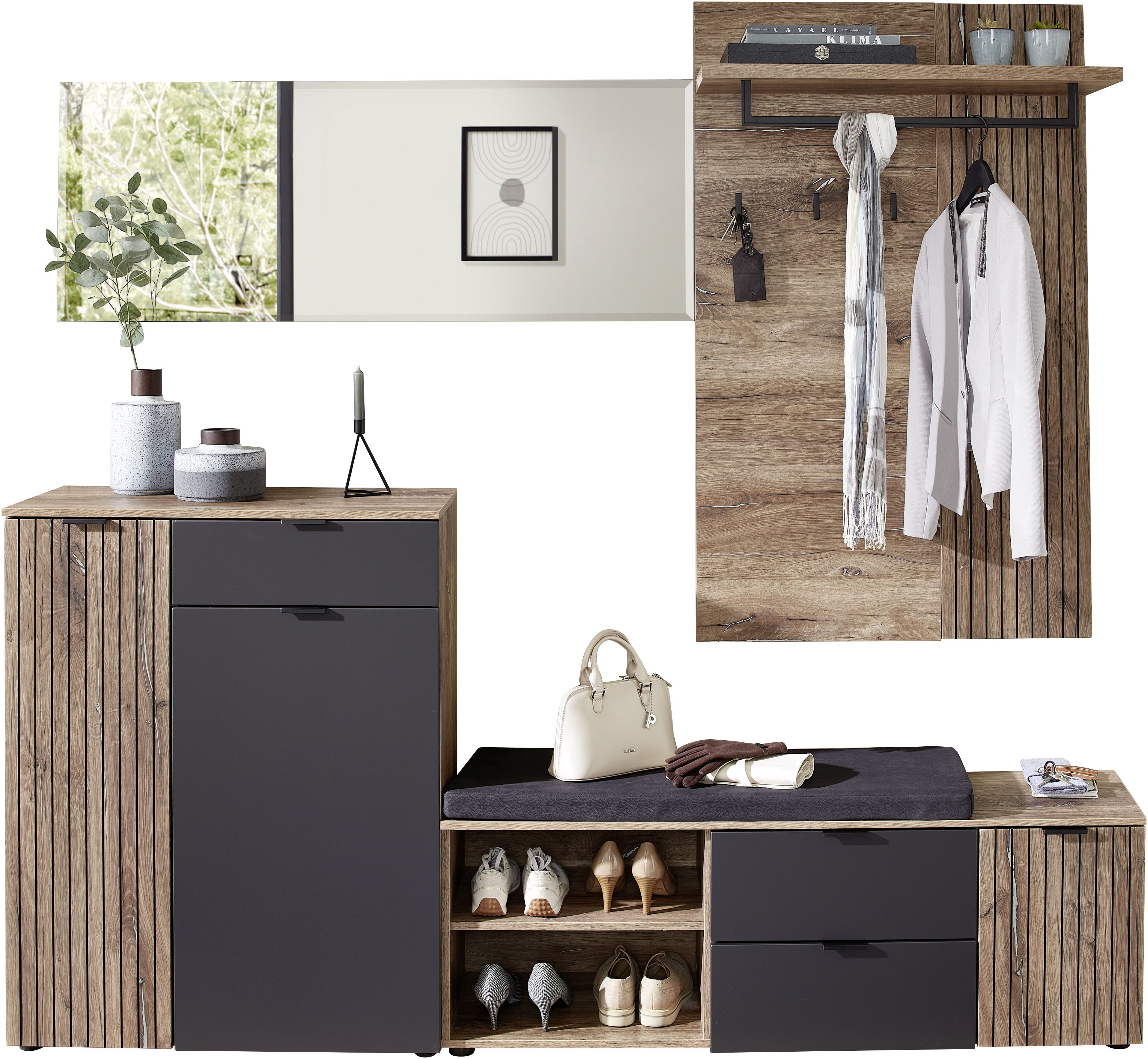Innostyle Garderoben-Set LINEA Garderoben Set,besteht aus 4 Typen, 216x204x38cm (B/H/T), (4-St)