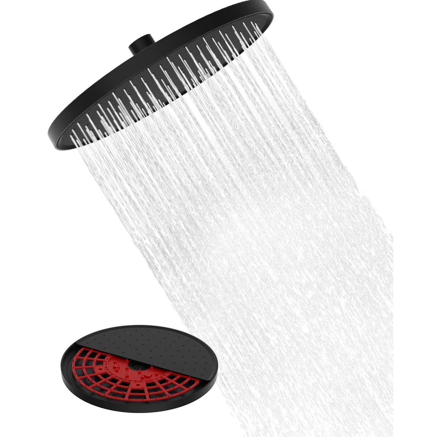 LuxusKollektion Regenduschkopf Duschkopf Regendusche Selbstreinigende Fester Schwarz - 10 Zoll Rund