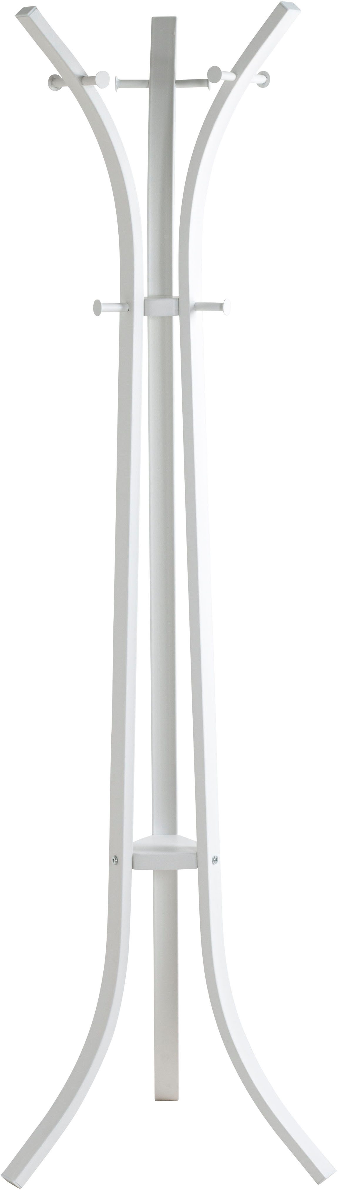 HAKU Garderobenständer Kleiderständer, Standgarderobe, freiform - aus Metall Weiß - Ø/H 45/177 cm