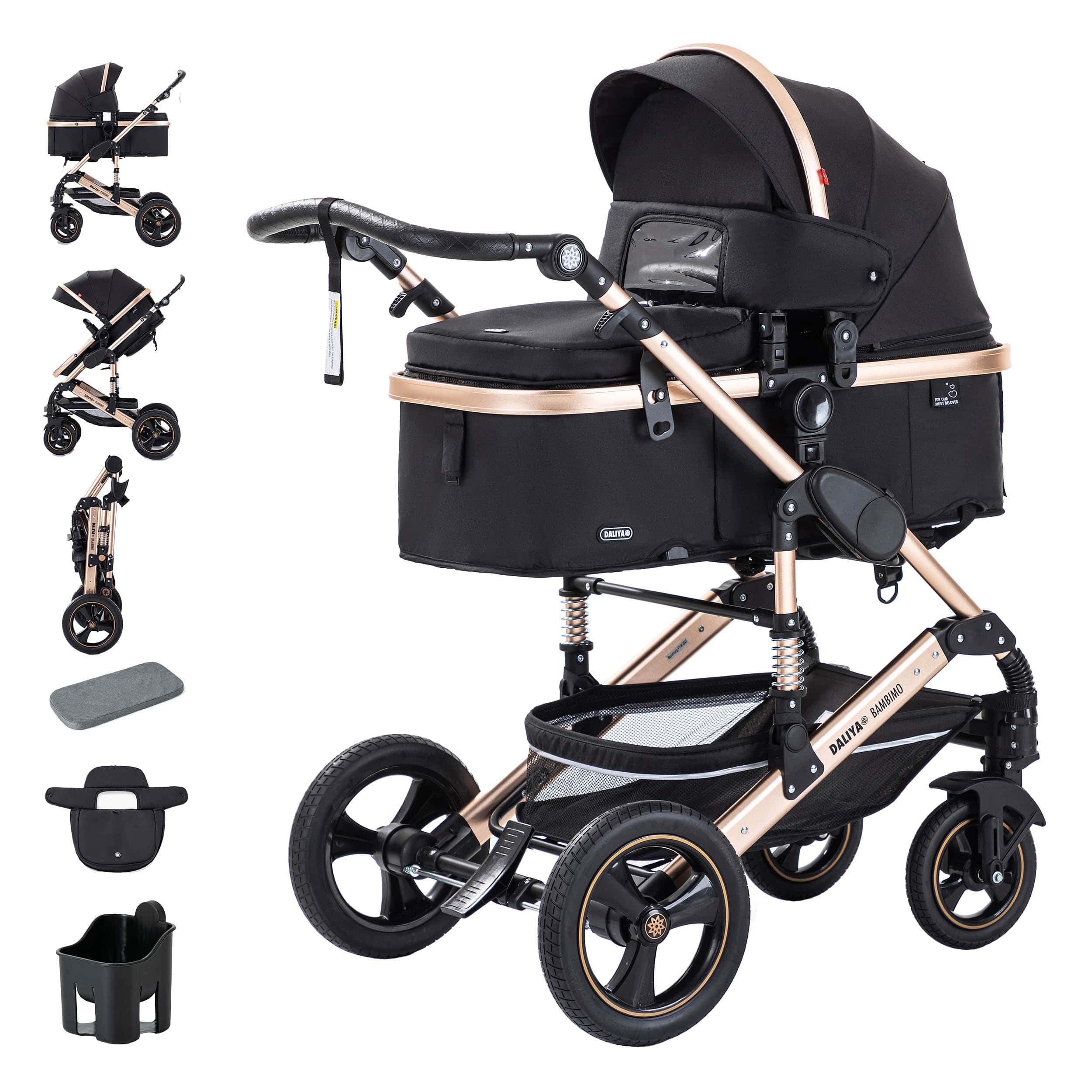 Kombi-Kinderwagen BAMBIMO 2in1 Kinderwagen & Buggy, Babywanne und Sportsitz, Alu-Rahmen