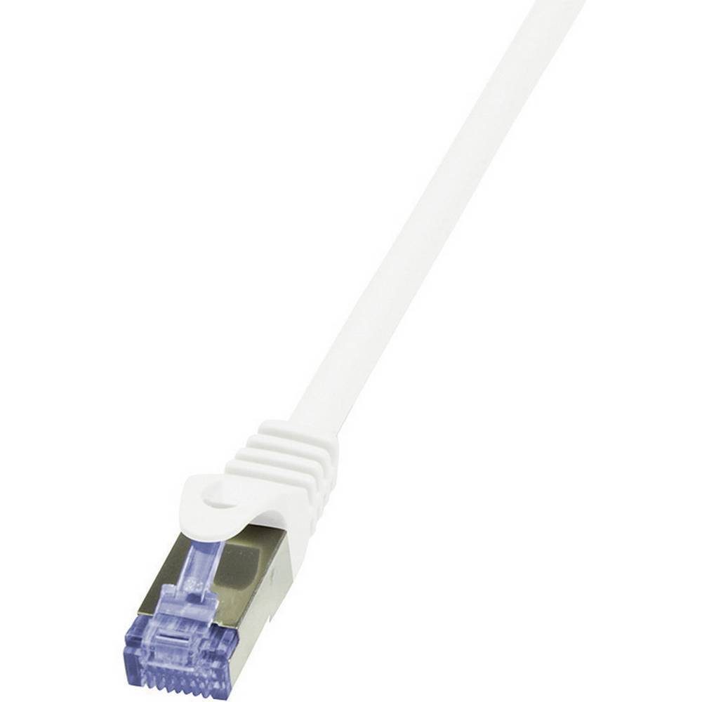 LogiLink Netzwerkkabel CAT 6A S/FTP 10 m CQ3091S LAN-Kabel, Flammwidrig, mit Rastnasenschutz