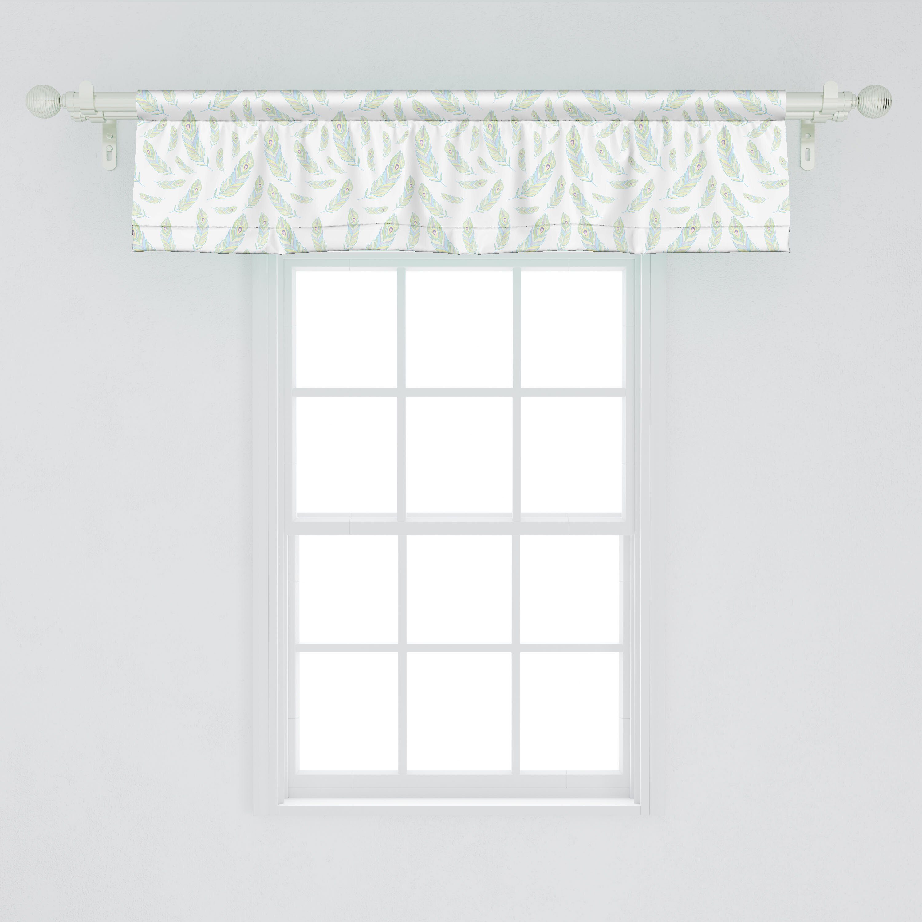 Scheibengardine Vorhang Volant für Küche Stangentasche, Abakuhaus, Hippie-Muster tonte Dekor mit Schlafzimmer Feder Microfaser, Weich