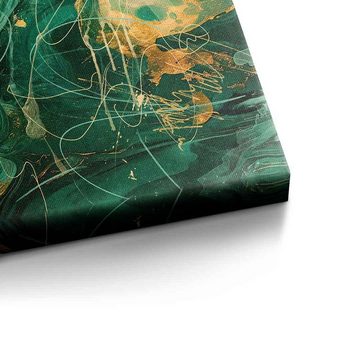 DOTCOMCANVAS® Leinwandbild Green Energy, Leinwandbild Abstrakte Kunst moderne Kunst hochkant gold grün