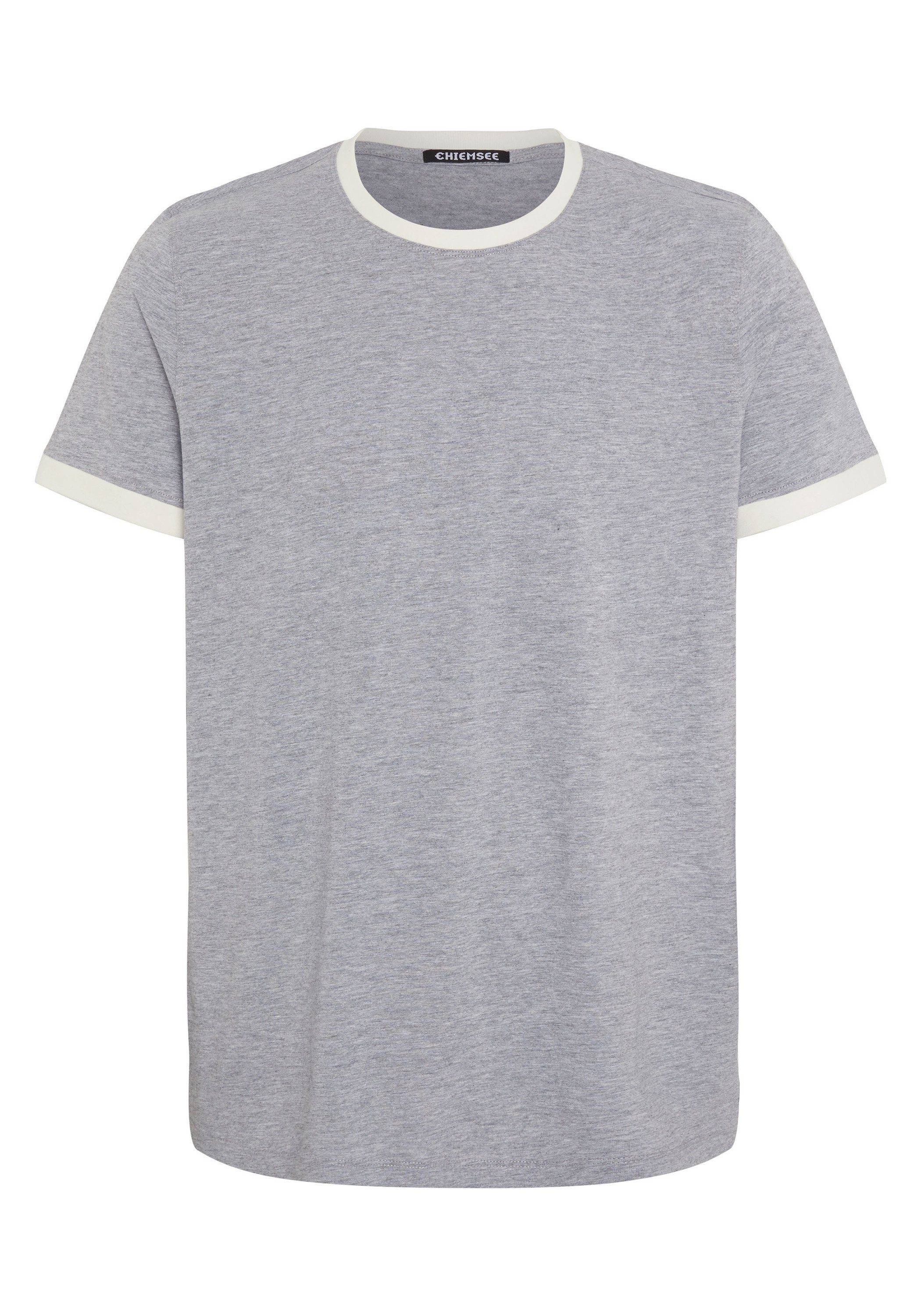 Label-Print Shirt Print-Shirt Neutral Chiemsee Gray Jersey 17-4402M 1 aus mit Melange
