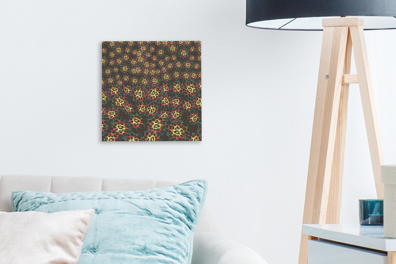 OneMillionCanvasses® - - Wohnzimmer Farbenfroh, Leinwandbild Leinwand für Muster Leopard St), Schlafzimmer Bilder (1