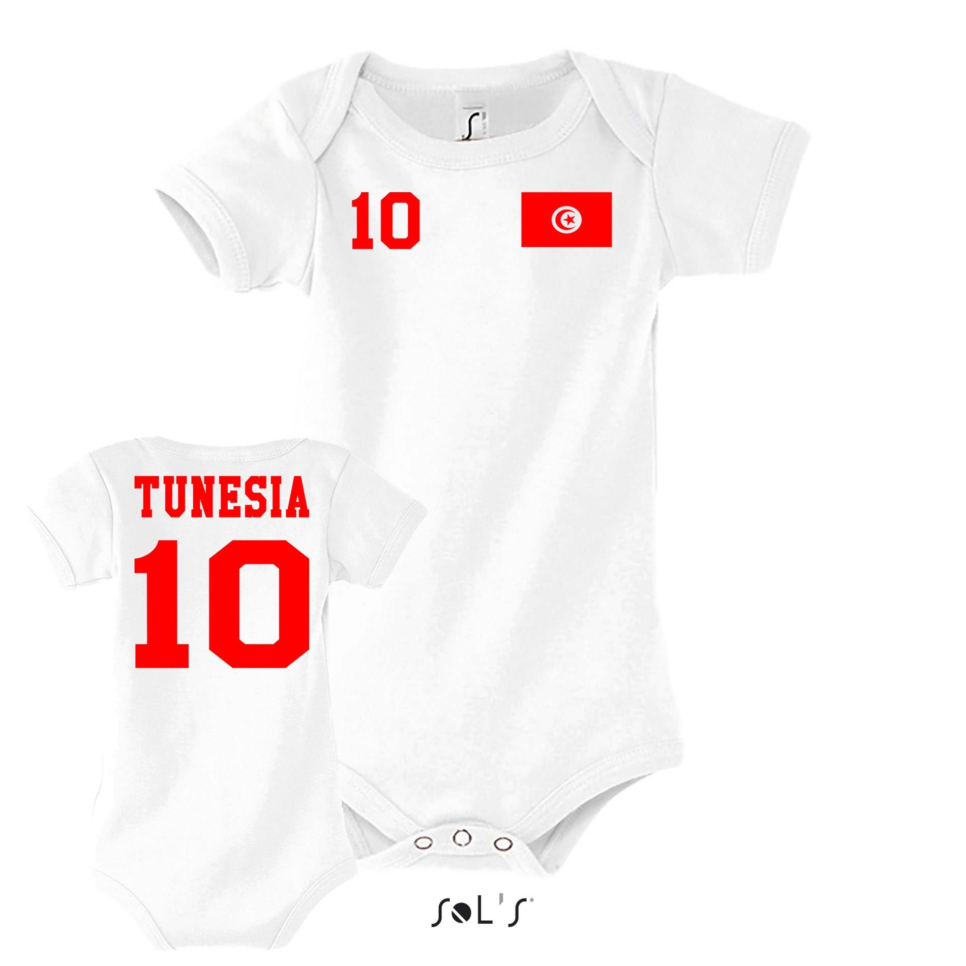 Blondie & Brownie Strampler Kinder Baby Tunesien Tunesia Sport Trikot Fußball Meister Afrika Cup