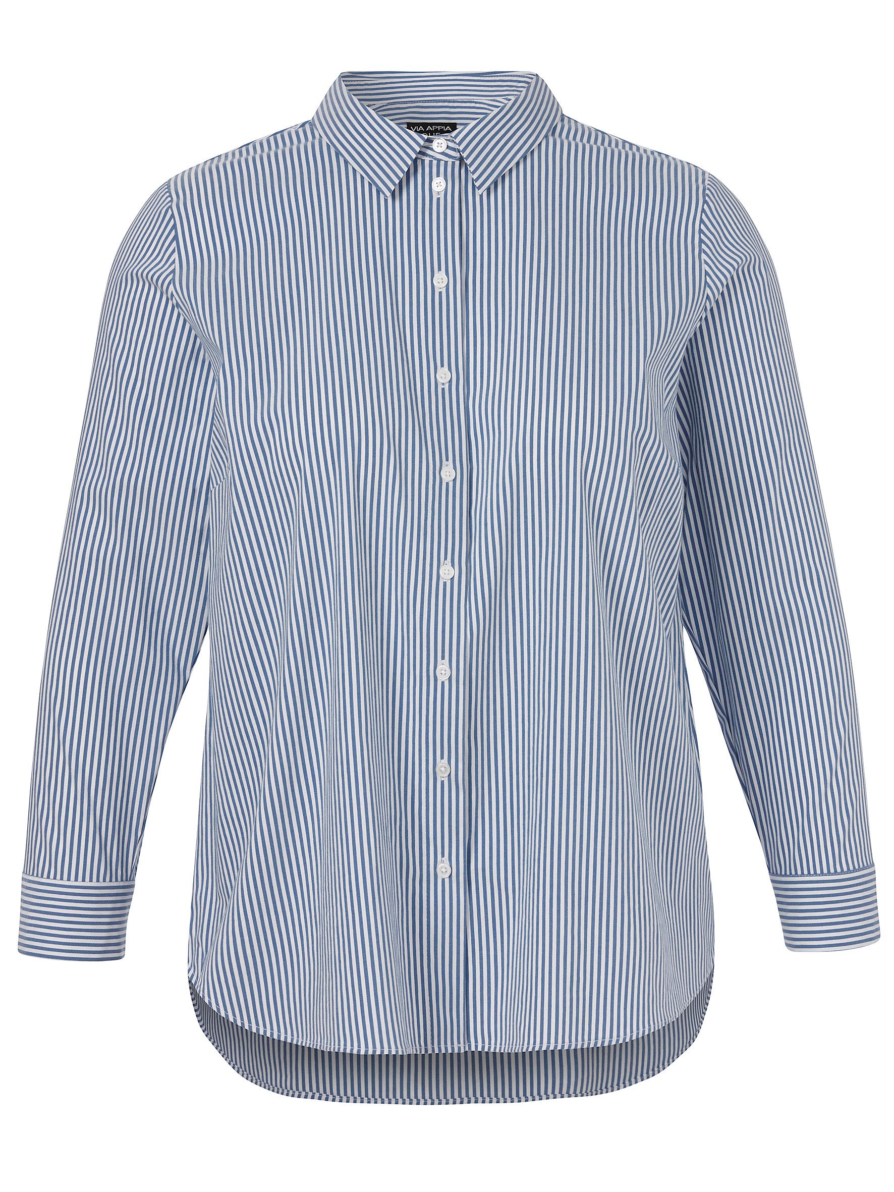 Klassische Bluse Bluse Hemdkragen 1/1 Arm Streifen