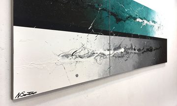WandbilderXXL XXL-Wandbild Refresh Splash 210 x 70 cm, Abstraktes Gemälde, handgemaltes Unikat