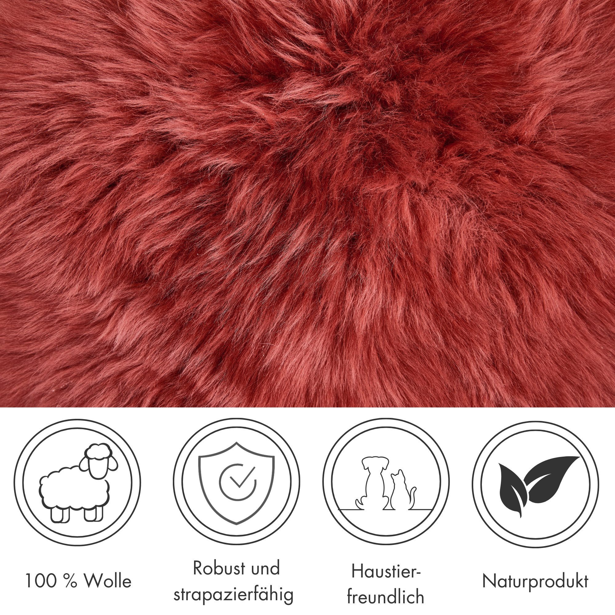 LUXOR living Stuhlkissen Sitzauflage Lammfell, Sitzauflage, rund oder eckig, echtes Lammfell, auch als 4er Set