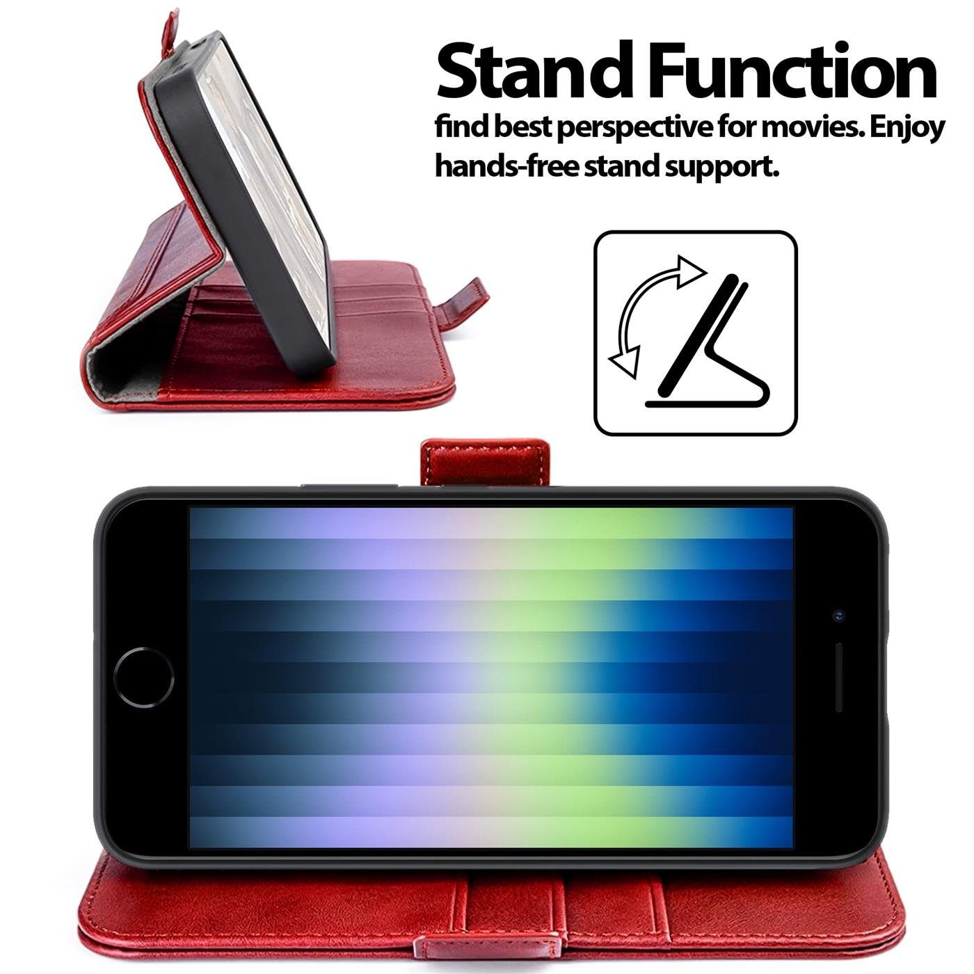 CoolGadget Handyhülle Book Case Elegance Tasche für iPhone SE 2020 2022 4,7 Zoll, Hülle Magnet Etui Klapphülle für iPhone SE, iPhone 7 / 8 Schutzhülle – Bild 2 von 5