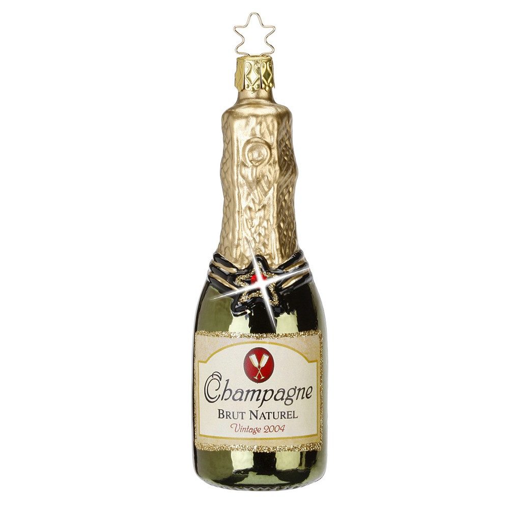 INGE-GLAS® Christbaumschmuck Christbaumschmuck Flasche Champagner Glas 13 c günstig online kaufen