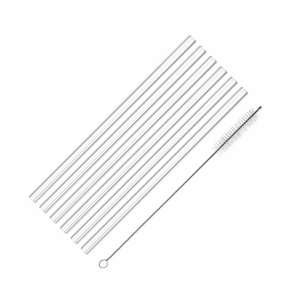 WESTMARK Trinkhalme 6 Glas-Trinkhalme, gerade, inkl. 1 Reinigungsbürstchen, transparent